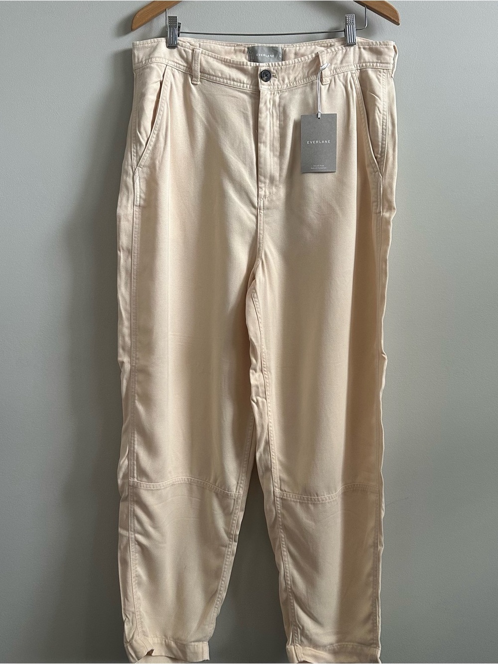 NWT Everlane The Utility Barrel Chino Pants Bone Beige Off White Size 14
